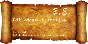 Bárdossy Eufrozina névjegykártya